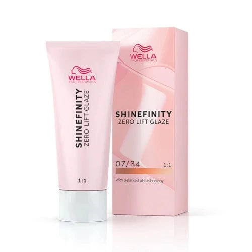 Shinefinity Wella 07/34 Rubio Medio Dorado Cobrizo -60ML