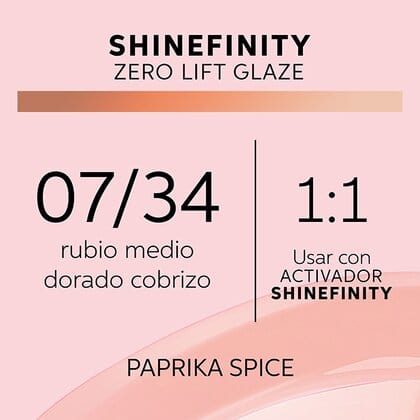 Shinefinity Wella 07/34 Rubio Medio Dorado Cobrizo -60ML - Image 4