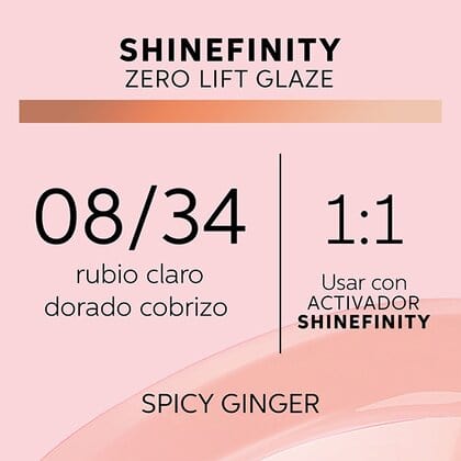 Shinefinity Wella 08/34 Rubio Claro Dorado Cobrizo -60ML - Image 8