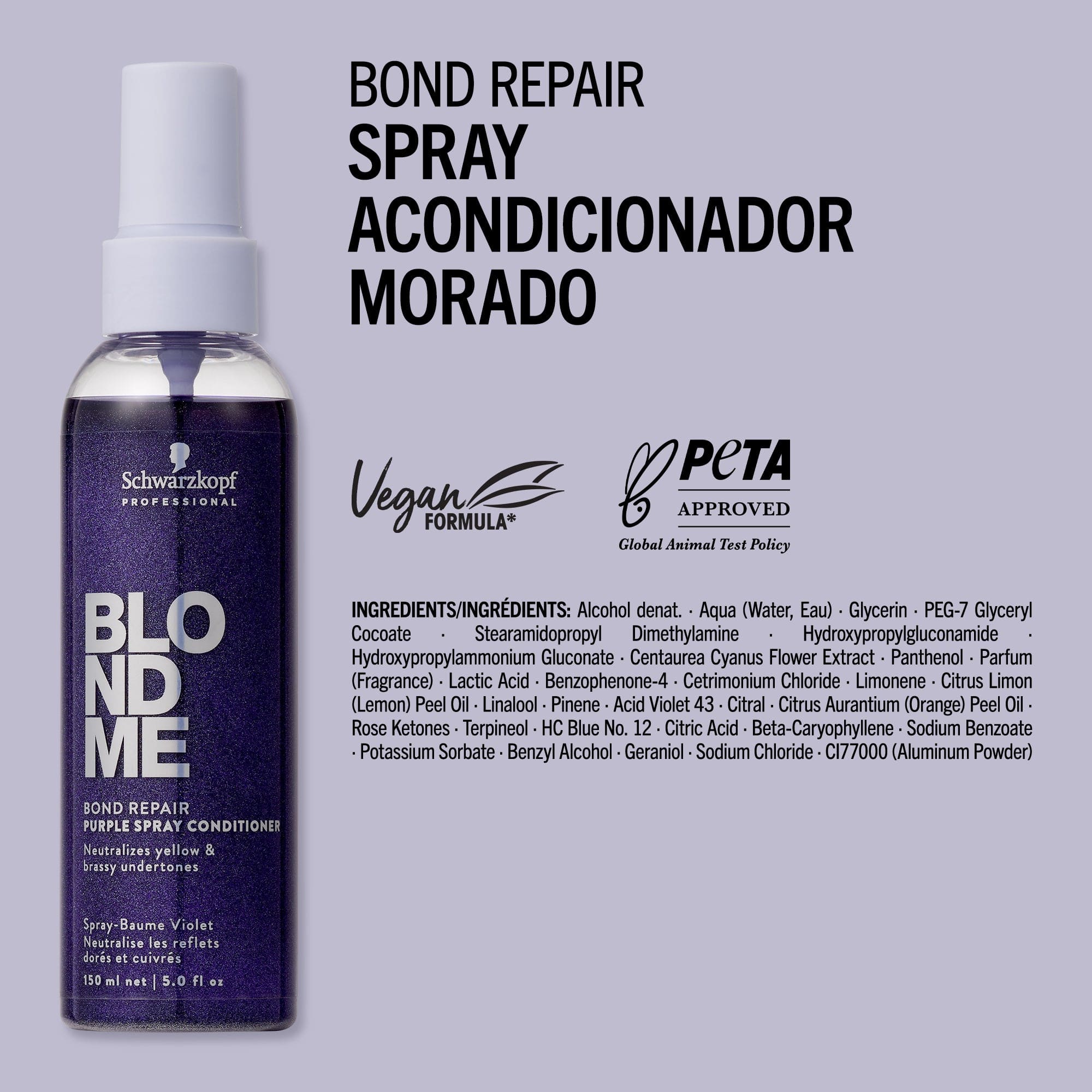 Spray Acondicionador Morado Bond Repair de BLONDME 150ml - Image 3
