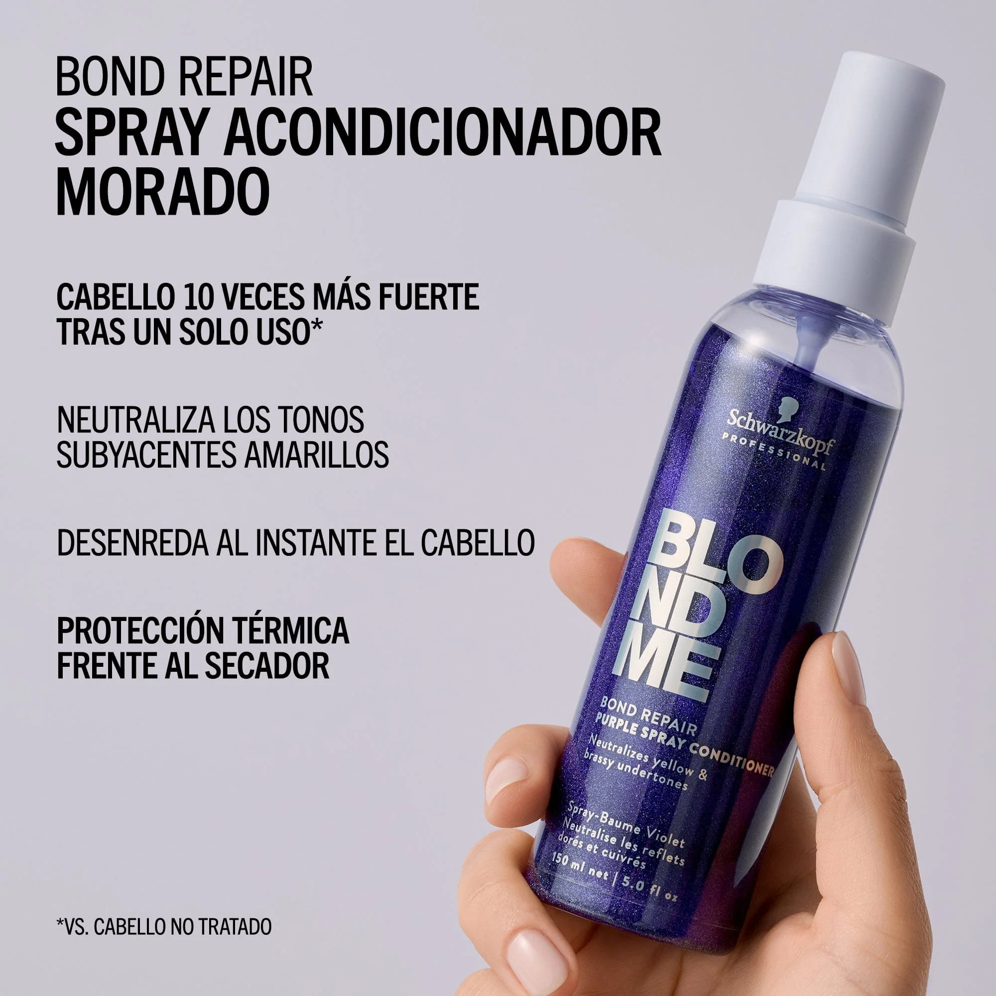 Spray Acondicionador Morado Bond Repair de BLONDME 150ml - Image 6