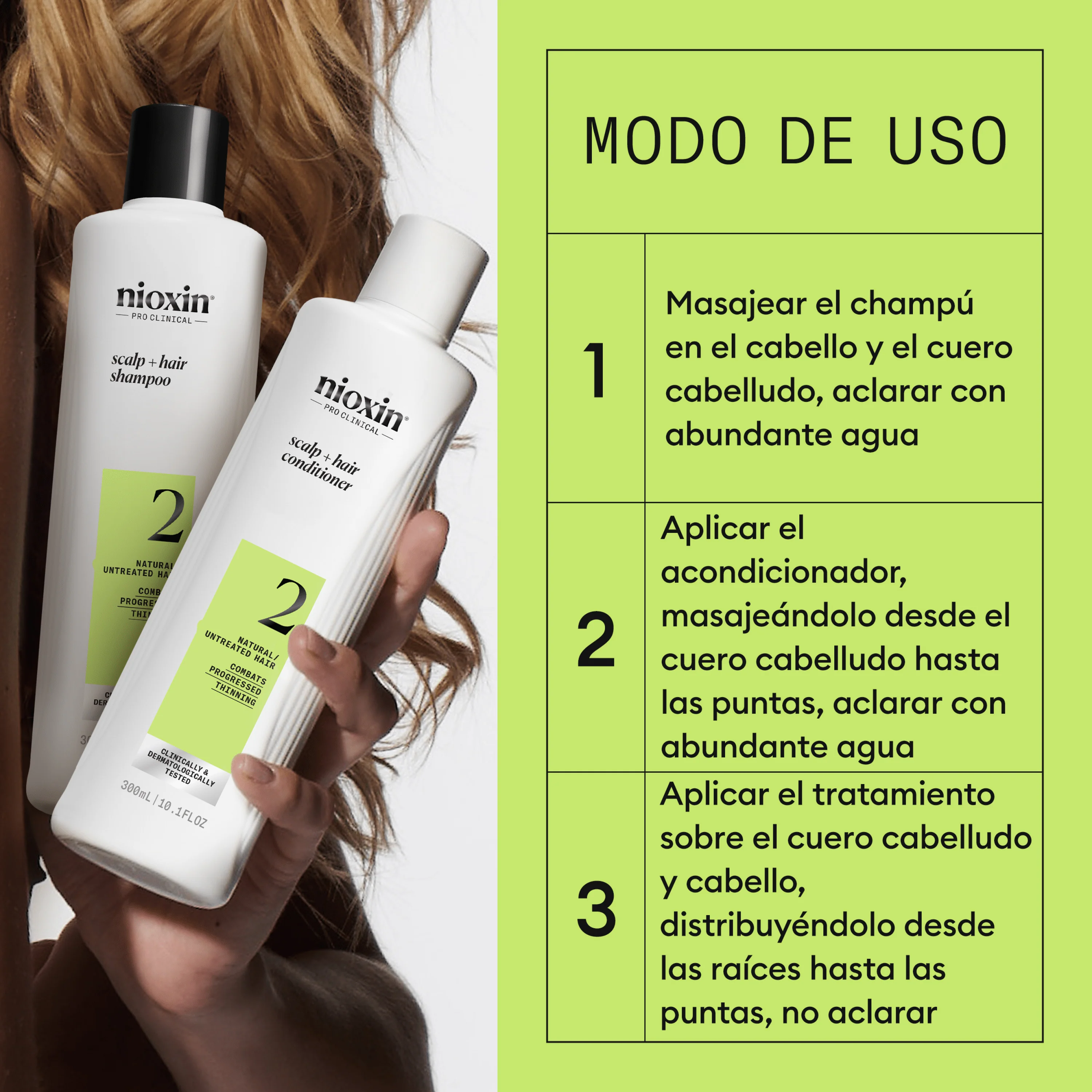 SYSTEM 2 Kit Champú 300ml + Acondicionador 300ml +Tratamiento 100ml - Image 8