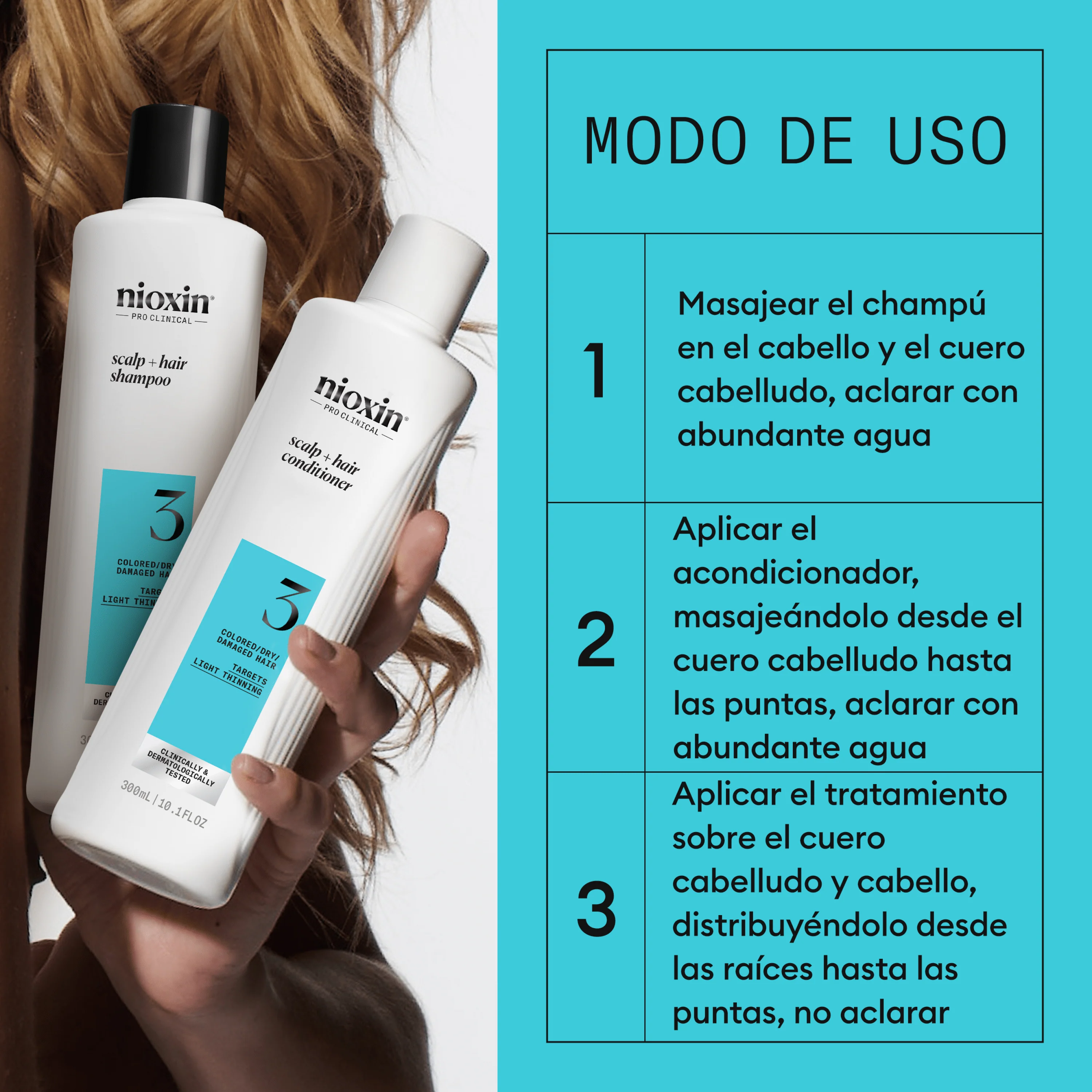 SYSTEM 3 Kit Champú 300ml + Acondicionador 300ml +Tratamiento 100ml - Image 9