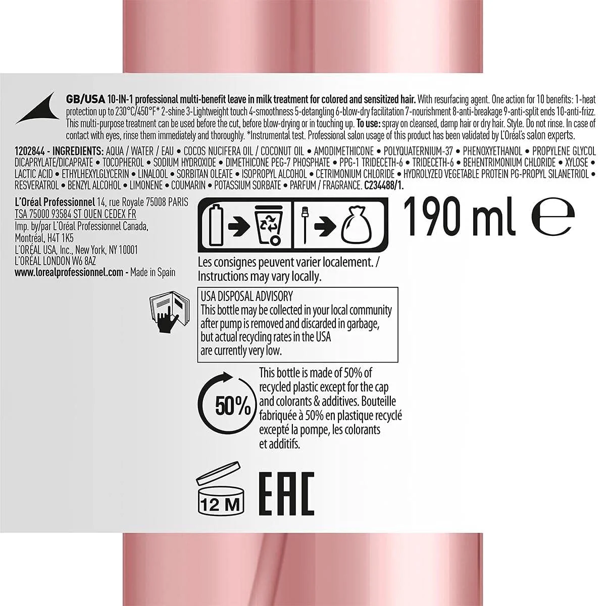 Tratamiento Vitamino Color 10 en 1 190 ml - Image 4